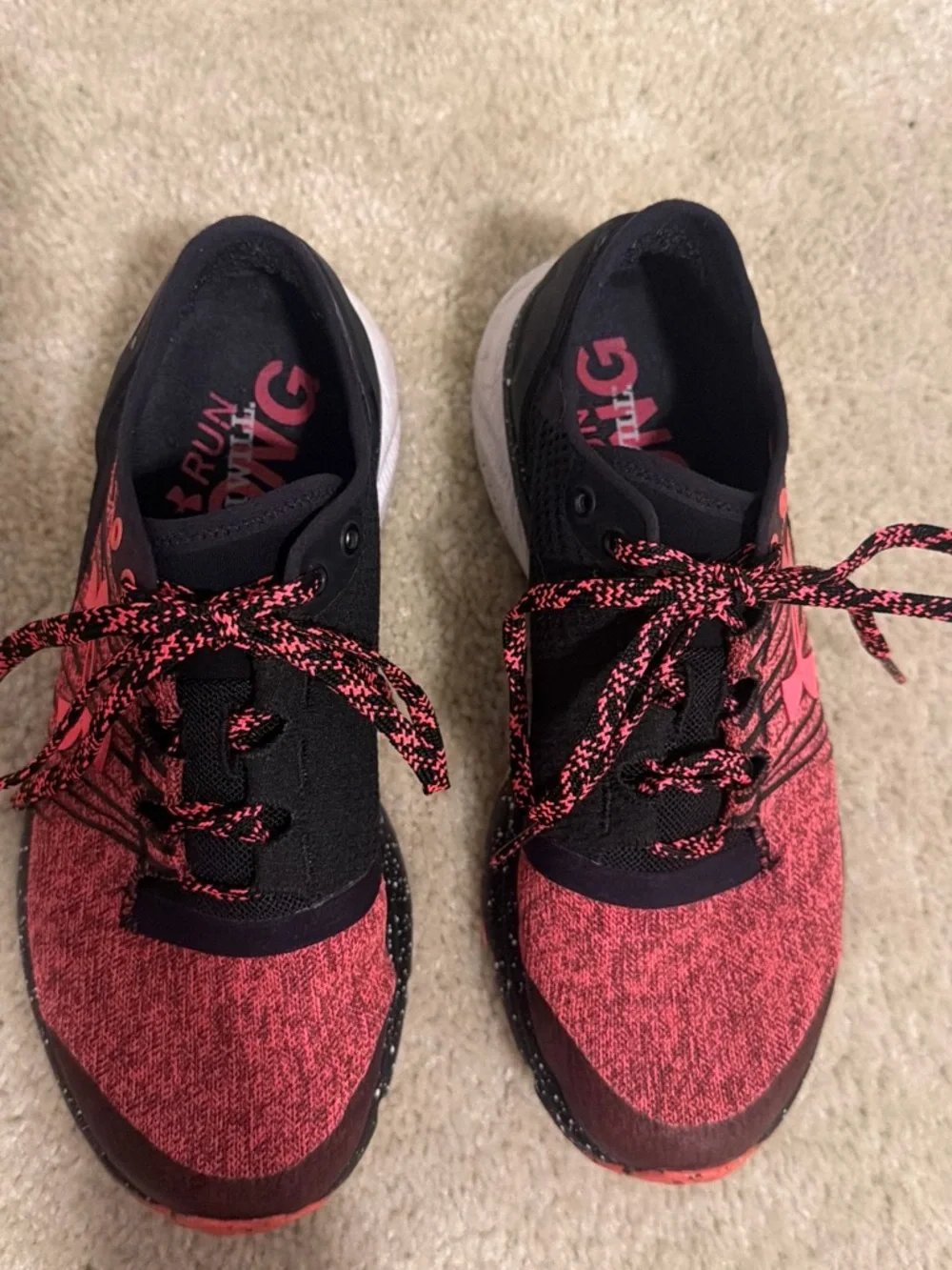 Under Armour Women's Red-Black Knit Training Shoes